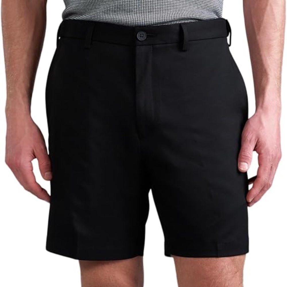 NWT Haggar Men's Cool 18 Pro 4-Way Stretch Golf Shorts BLACK